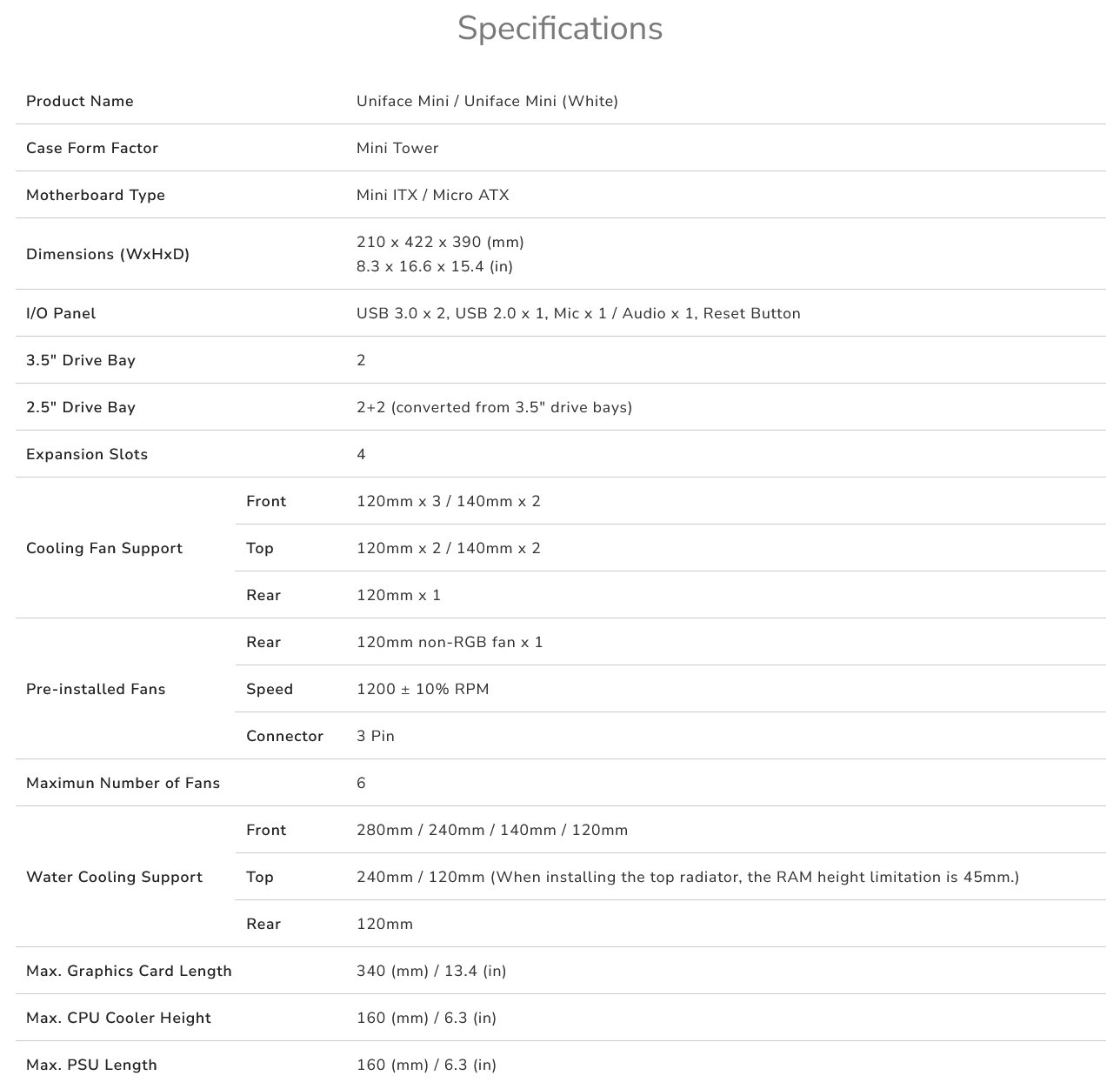 Kasë për PC COUGAR UNIFACE, e bardhë