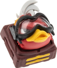 Keycap artizanal Ducky X Hotkeys Ducky League Rocket, 1u, kompatibil me Cherry MX, i kuq e i verdhë