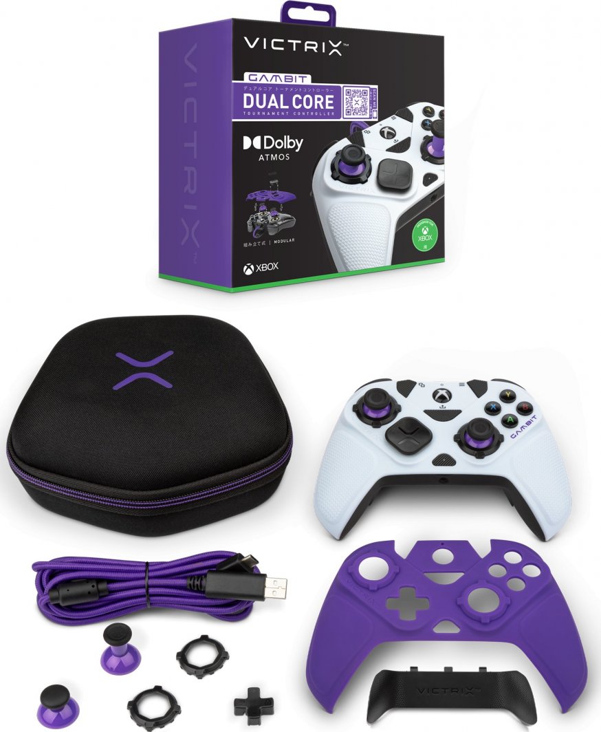 Kontroller Victrix Gambit Tournament, me kabllo, i bardhë / vjollcë