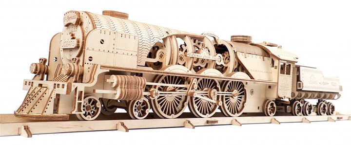 Сложувалка UGEARS -V-express дрвен комплет локомотива и механика