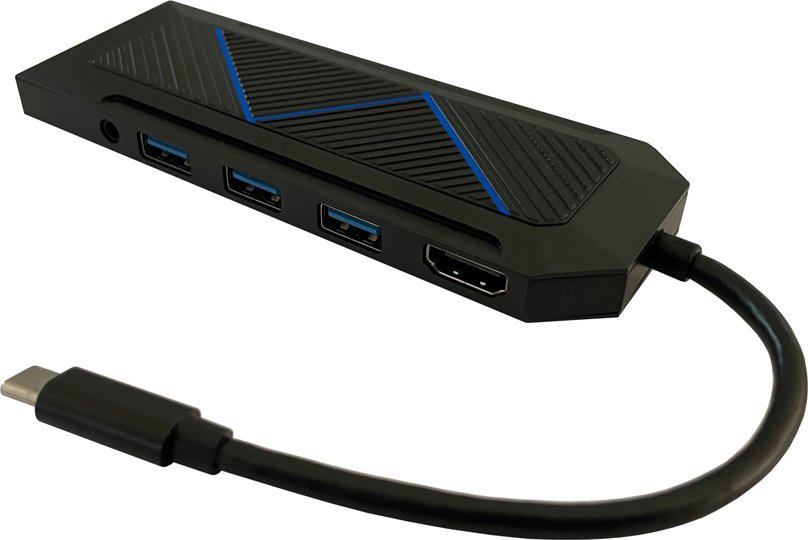 HUB USB LC-Power LC-HUB-C-MULTI-6-RGB, 4K HDMI, lexues kartele, gri