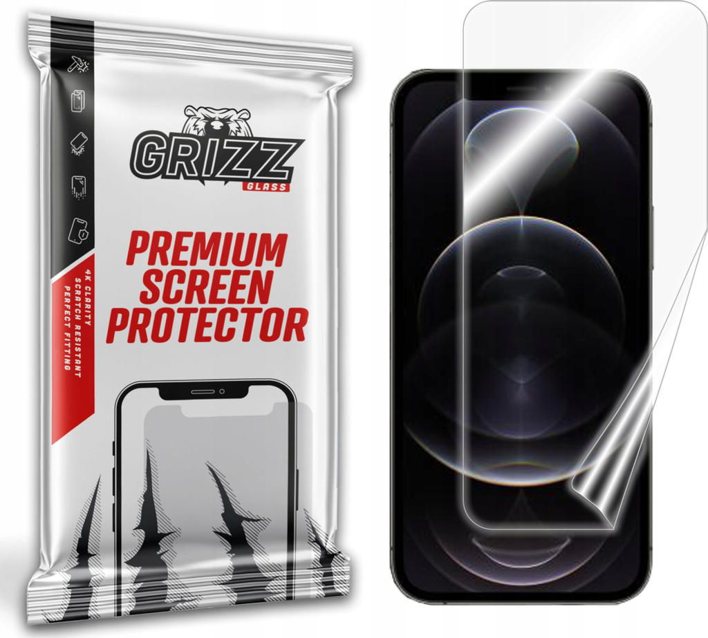 Folie mbrojtëse GrizzGlass Grizz CeramicFilm për Apple iPhone 12 Pro, qeramike, transparente
