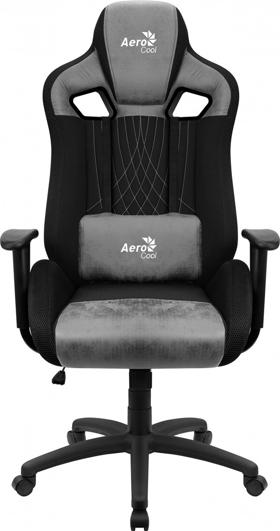 Гејминг столица AeroCool EARL AeroSuede, 150 kg, црна/сива