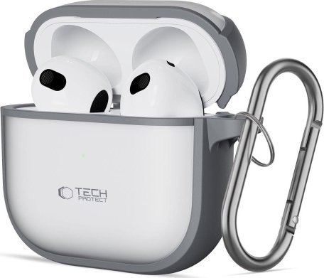 Куќиште Tech-Protect Magmat за Apple AirPods 4, TPU и поликарбонат, мат сиво