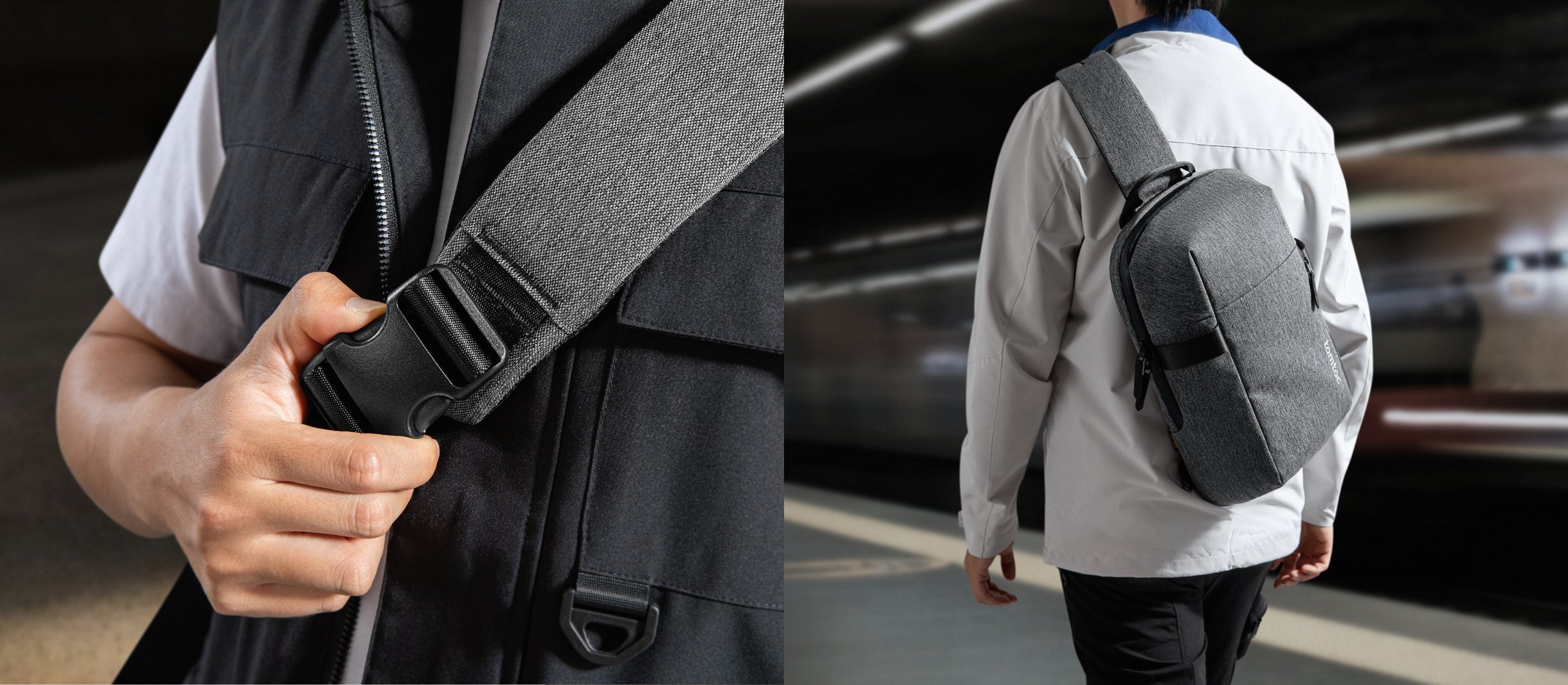 Рачна торба Tomtoc Navigator T24 Sling Bag M, 13\", 7L, сива