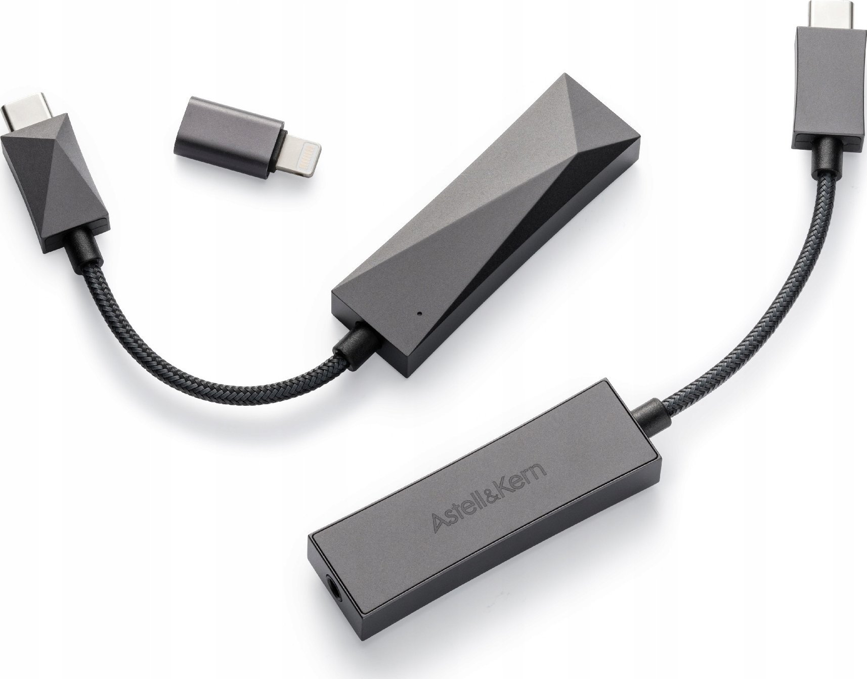 Amplifikator kufjesh Astell&amp;Kern HC3, DAC portativ USB C, Hi Res Audio, gri metalik