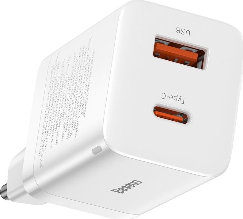 Karikues rrjeti Baseus Super Si Pro BSU2902WHT, 30W, 1x USB C 1x USB A, i bardhë