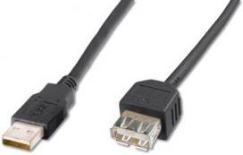 Kabllo Digitus AK-300200-030-S, USB-A në USB-A, 3m, i zi