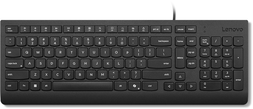 Tastierë Lenovo Essential Wired Keyboard, USB, Copilot, e zezë