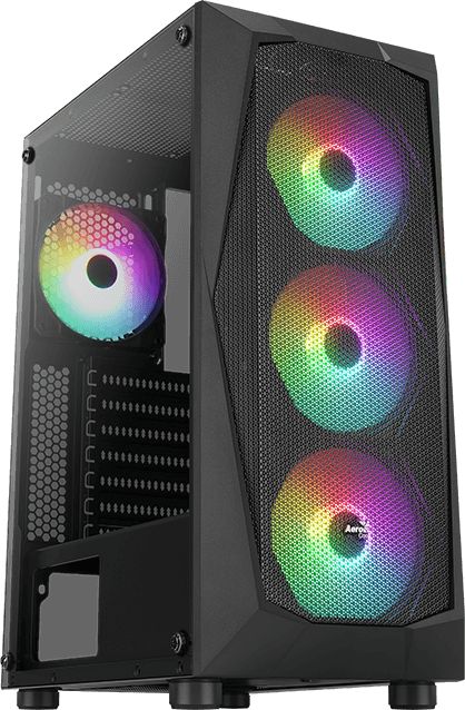 Kase kompjuteri Aerocool Falcon ARGB, mid tower, xham i temperuar, e zezë