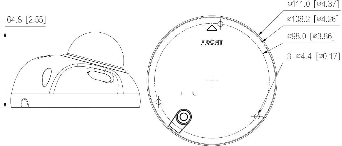 Kamerë IP Dahua IPC-HDBW3541F-AS-0280B-S2, 5MP, lente 2.8mm, e bardhë