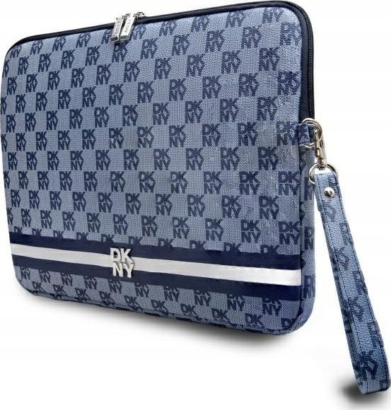 Mbulesë laptopi DKNY Checkered Pattern and Stripe, 13-14", lëkurë PU, blu