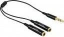 Kabllo audio Delock Jack 3.5mm - Jack 3.5mm x2 65356, 0.2m, e zezë 