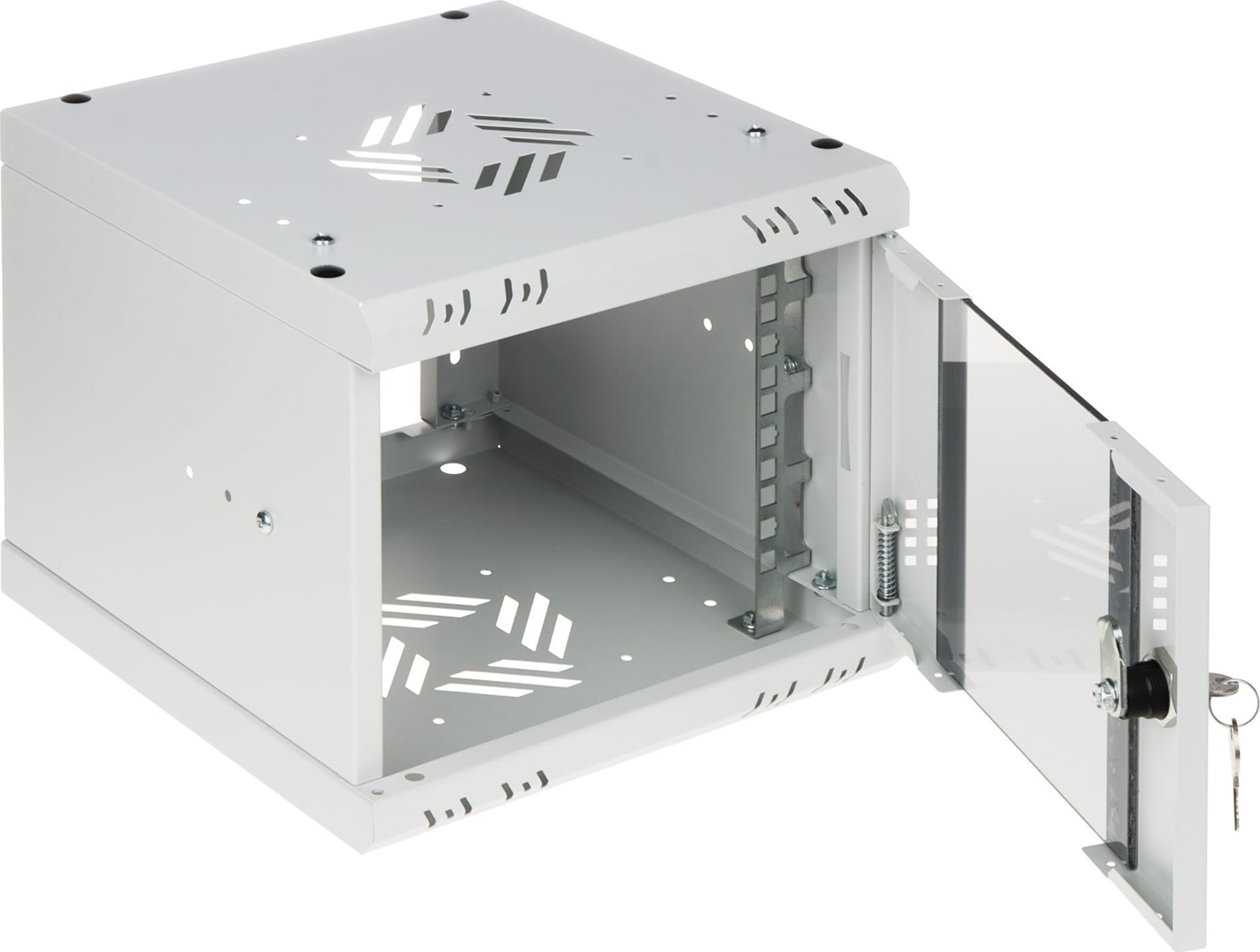 Kабинет рек стенд Стафлекс Звесн S-RC10-4U-300GG, 4U, 19", сива