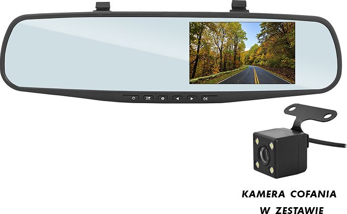 Kamerë makinë LTC DVR me pasqyrë, Full HD, 4.3", me kamerë kthimi