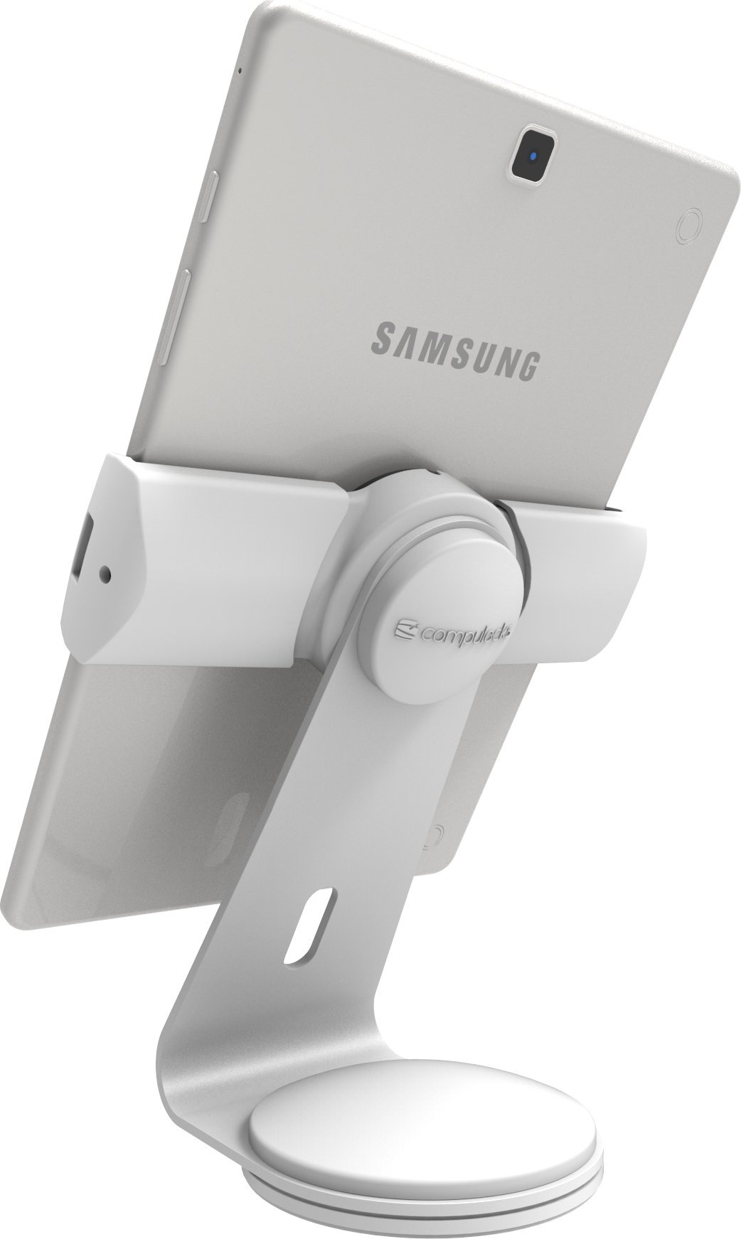 Qëndrim sigurie për tablet Compulocks Universal Cling, montim në tavolinë, rrotullim portret peizazh, i bardhë