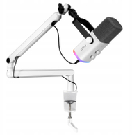 Mikrofon dinamik Fifine TAM8W, XLR USB, me boom arm, i zi
