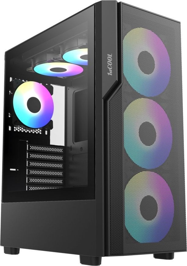 Kasedë PC 1stCOOL Gamer 5, ATX mid tower, 3 ftohës ARGB, USB 3.0 dhe USB C, e zezë