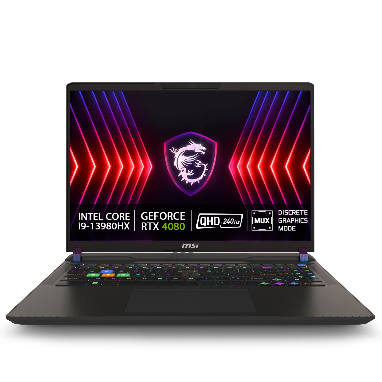 Laptop MSI Vector 16 HX A13VHG, 16", Intel Core i9-13980HX, 32GB RAM, 1TB SSD, NVIDIA GeForce RTX 4080, i hirtë i errët