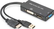 Përshtatës AV Digitus DisplayPort, HDMI, D-Sub (VGA) dhe DVI, i zi