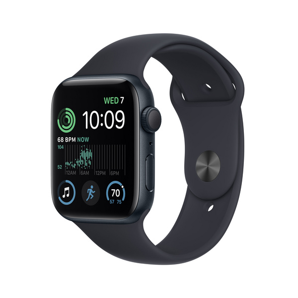 Apple Watch SE2 GPS 44mm, Midnight Aluminium Case me Midnight Sport Band, Regular