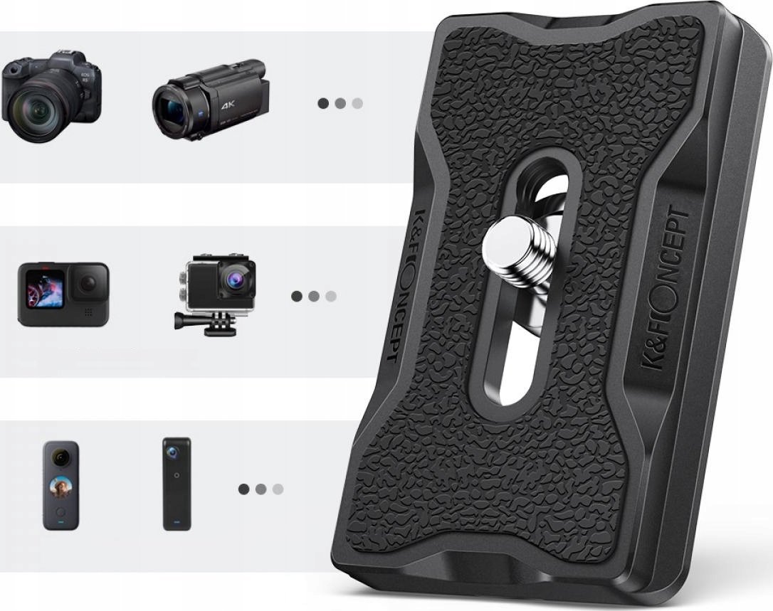 Pllakë montuese tripod K&amp;F Concept KF31.031, Arca Swiss, 60mm, e zezë