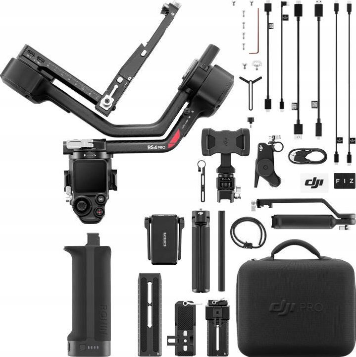 Stabilizues gimbal DJI RS 4 Pro Combo, 3 aksësh, kapacitet 4.5kg, i zi