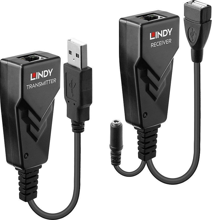 Adapter USB Lindy 42674, USB në USB dhe 3.5mm jack, i zi