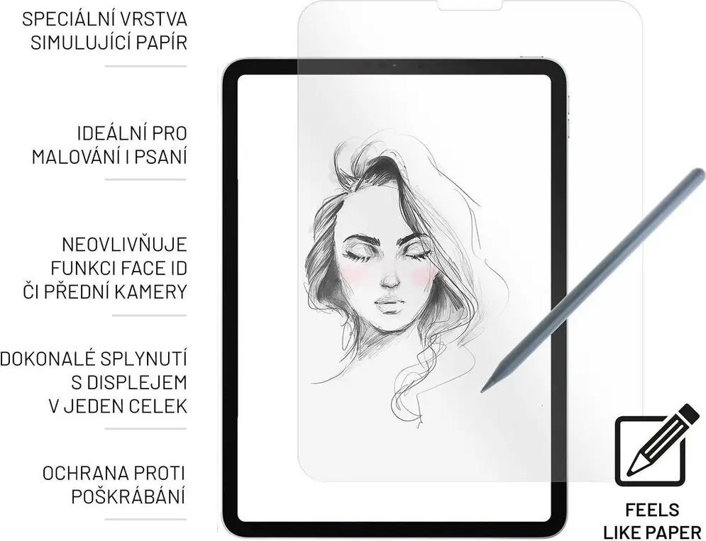 Folie mbrojtëse FIXED PaperGlass për iPad Pro 11", mat, transparente