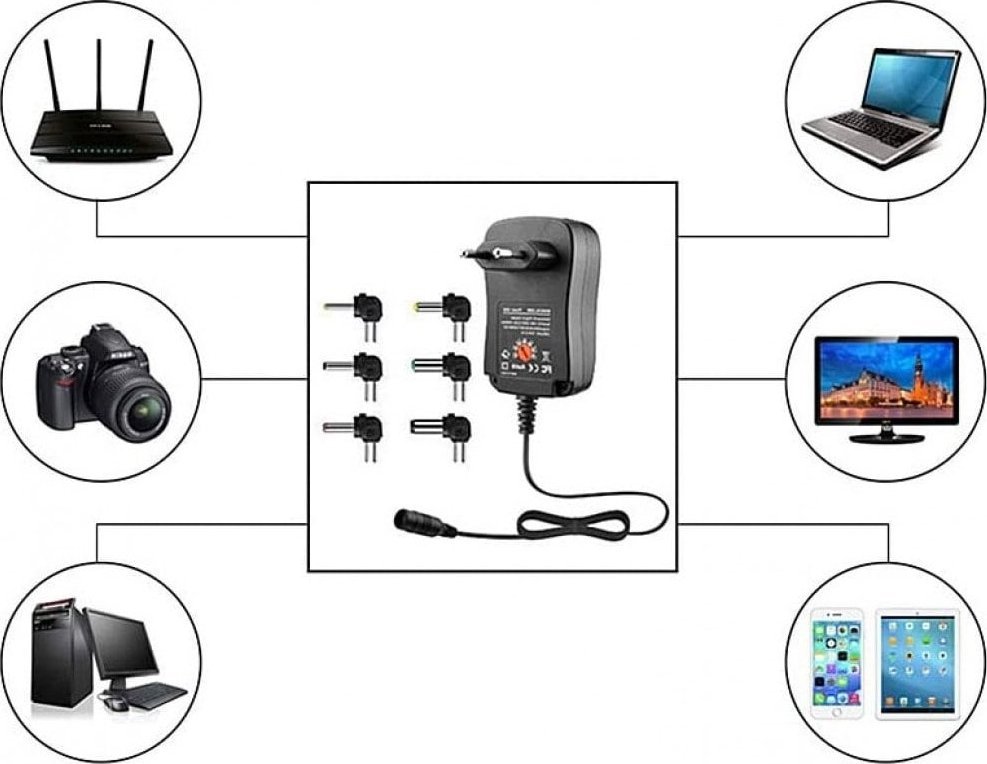 Adapter universal rryme Techly IPW NTS1000G2, 3 12V 1A 12W, USB 5V 2.1A, i zi