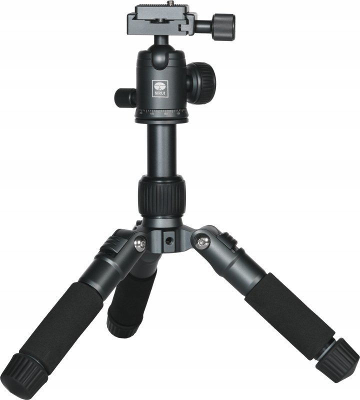 Tripod tavoline SIRUI TT-50, mini, alumini, me kokë sferike dhe mbajtëse telefoni, i zi