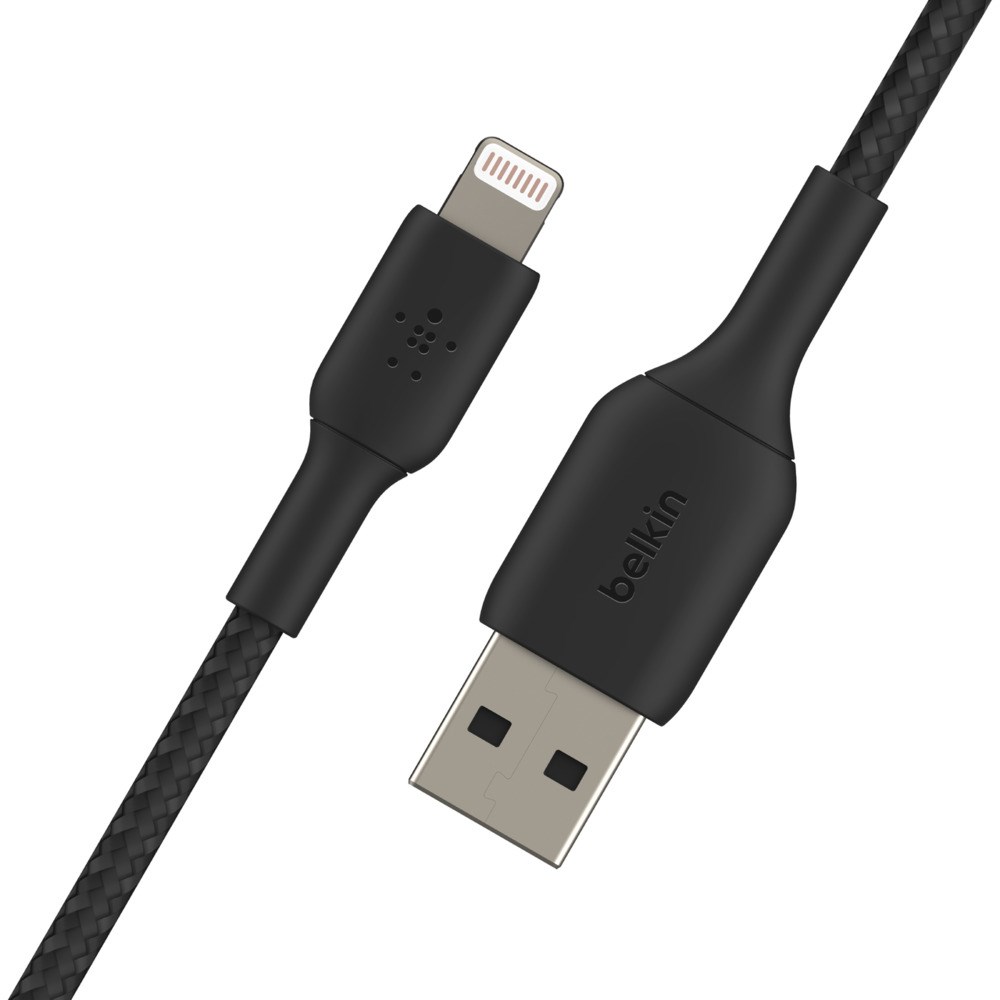 Kabllo karikimi Belkin BoostCharge, Lightning në USB-A, 6.6ft, e zezë 
