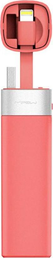 Karikues portativ MiPow Power Tube 3000L, 3000mAh, me Bluetooth, rozë