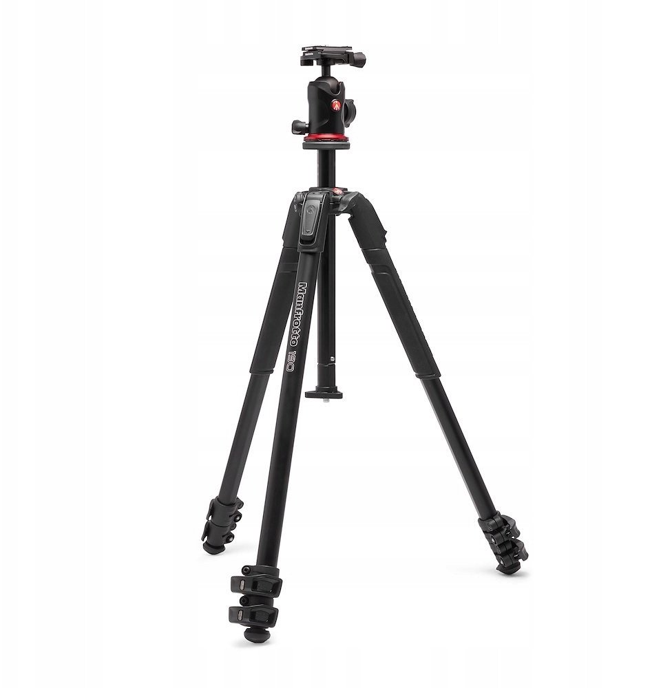 Tripod fotografik Manfrotto 190X, alumini, me kokë sferike, i zi