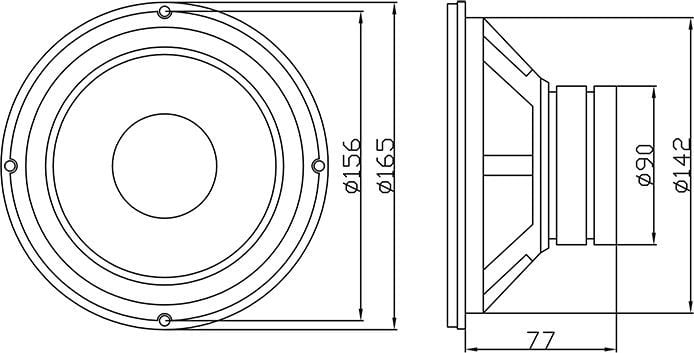 Subwoofer makine Blow GDN 9535, 6.5", 8 Ohm, i zi