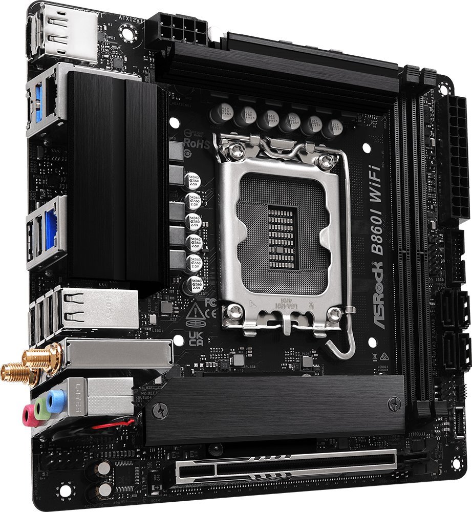 Pllakë amë Asrock B860I WiFi, Intel B860 LGA1851, Mini ITX, e zezë