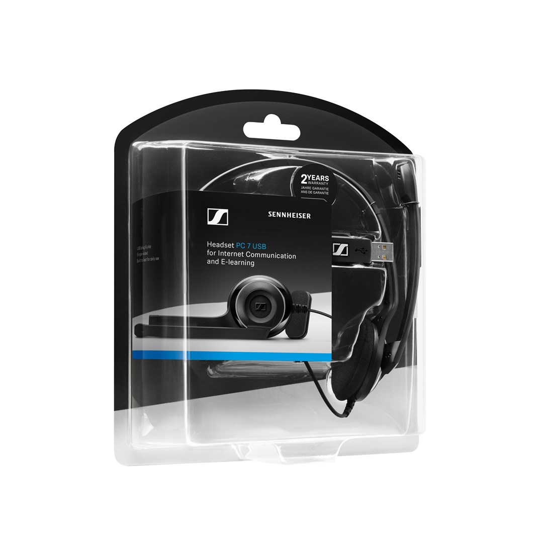 Kufje Sennheiser PC 7, USB, 32ohm, 2m, të zeza
