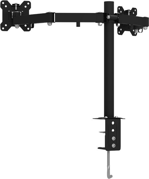 Mbajtës tavoline për dy monitorë BLOW Drk Pro 2 76-871, rregullim lartësie dhe këndi, i zi