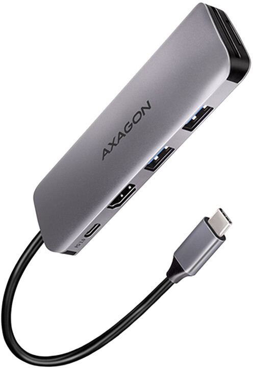 Hub multifunksional AXAGON, USB 3.2 Gen1, 2x USB-A, HDMI, SD / microSD, PD 100W