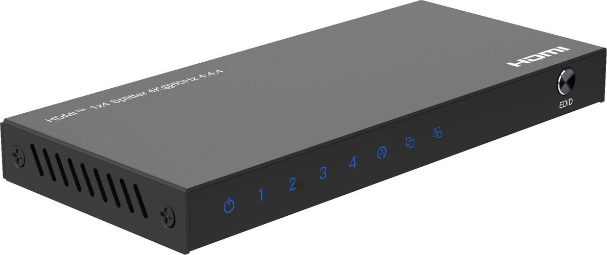 Ndarës video Microconnect MC-HDMISPLITTER0104-4K, HDMI 1x4, 4K 60Hz, i zi