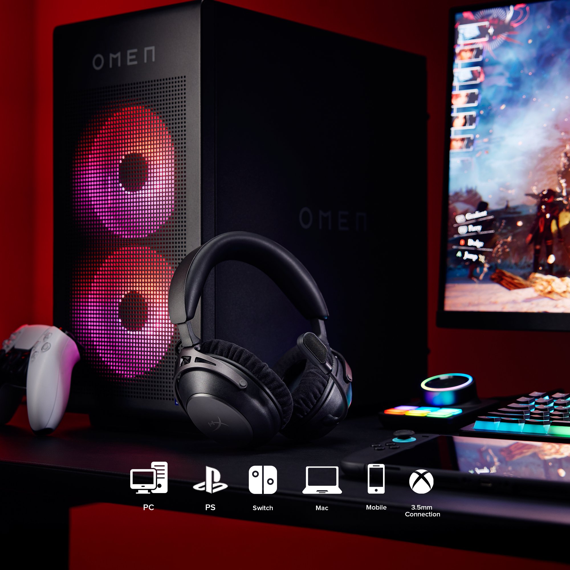 Kufje gaming HyperX Cloud Alpha 2 Pro, pa tela, anulim zhurme, të zeza