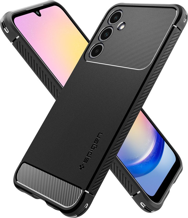 Mbulesë telefoni Spigen Rugged Armor për Samsung Galaxy A25 5G, TPU, rezistente ndaj goditjeve, e zezë