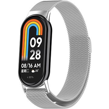 Rrip çeliku Eternico Elegance Milanese për Xiaomi Smart Band 8 9, magnetik, i argjendtë