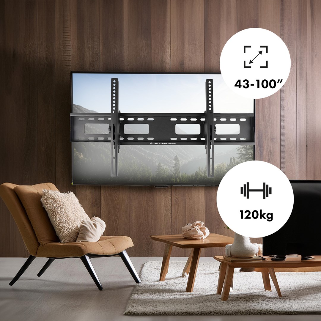 Mbajtëse për TV Maclean MC-422, 43-100", VESA 800x400, 120kg, e zezë