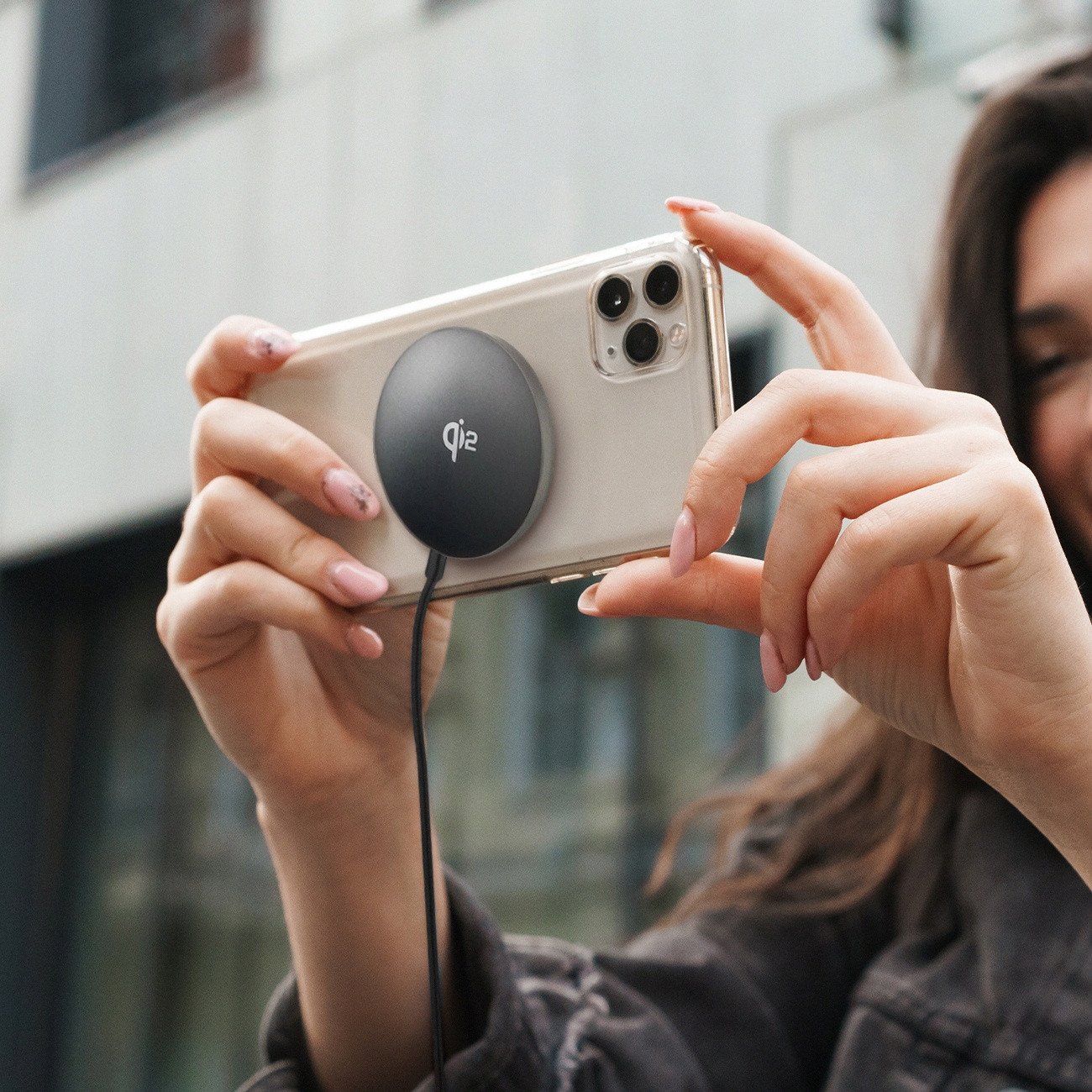 Karikues wireless Wozinsky 15W Qi2, karikim i shpejtë, induktiv, i zi