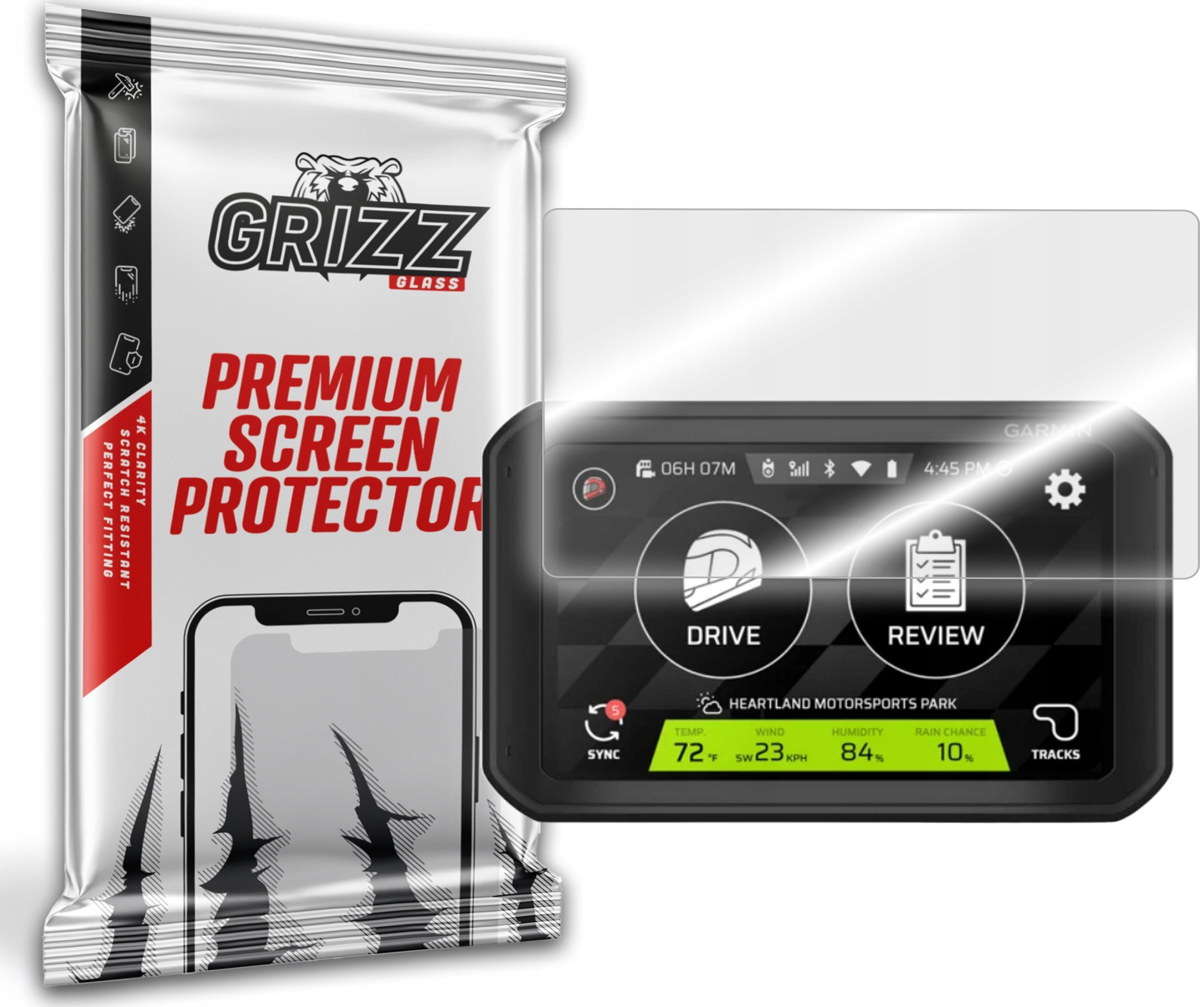 Mbrojtës ekrani GrizzGlass HybridGlass për Garmin Catalyst, xham hibrid, transparencë e lartë