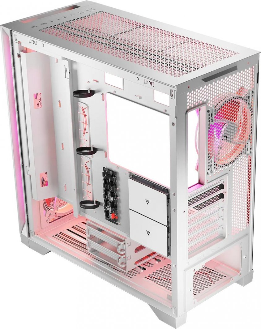 Kasë Modecom Volcano Expanse T Apex ARGB, e bardhë, Midi Tower