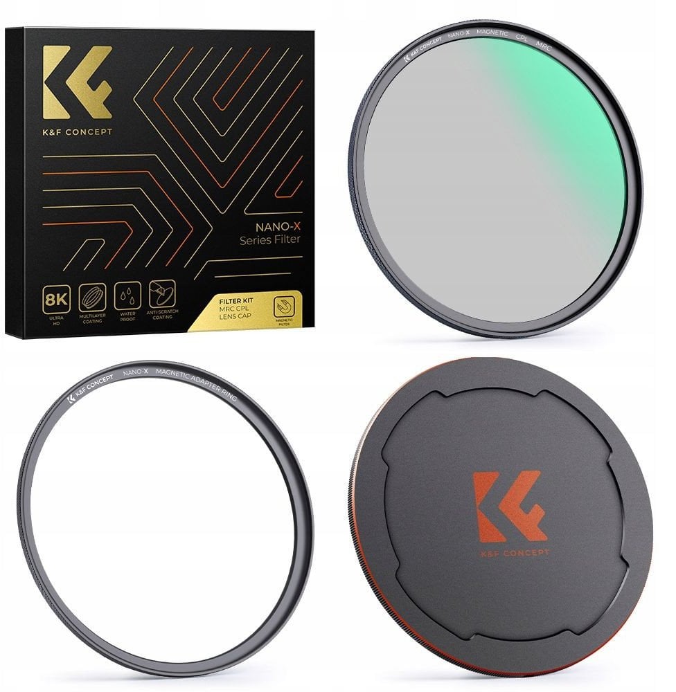 Filter magnetik K&amp;F Concept Nano-X CPL, 72mm, hidrofobik, i zi