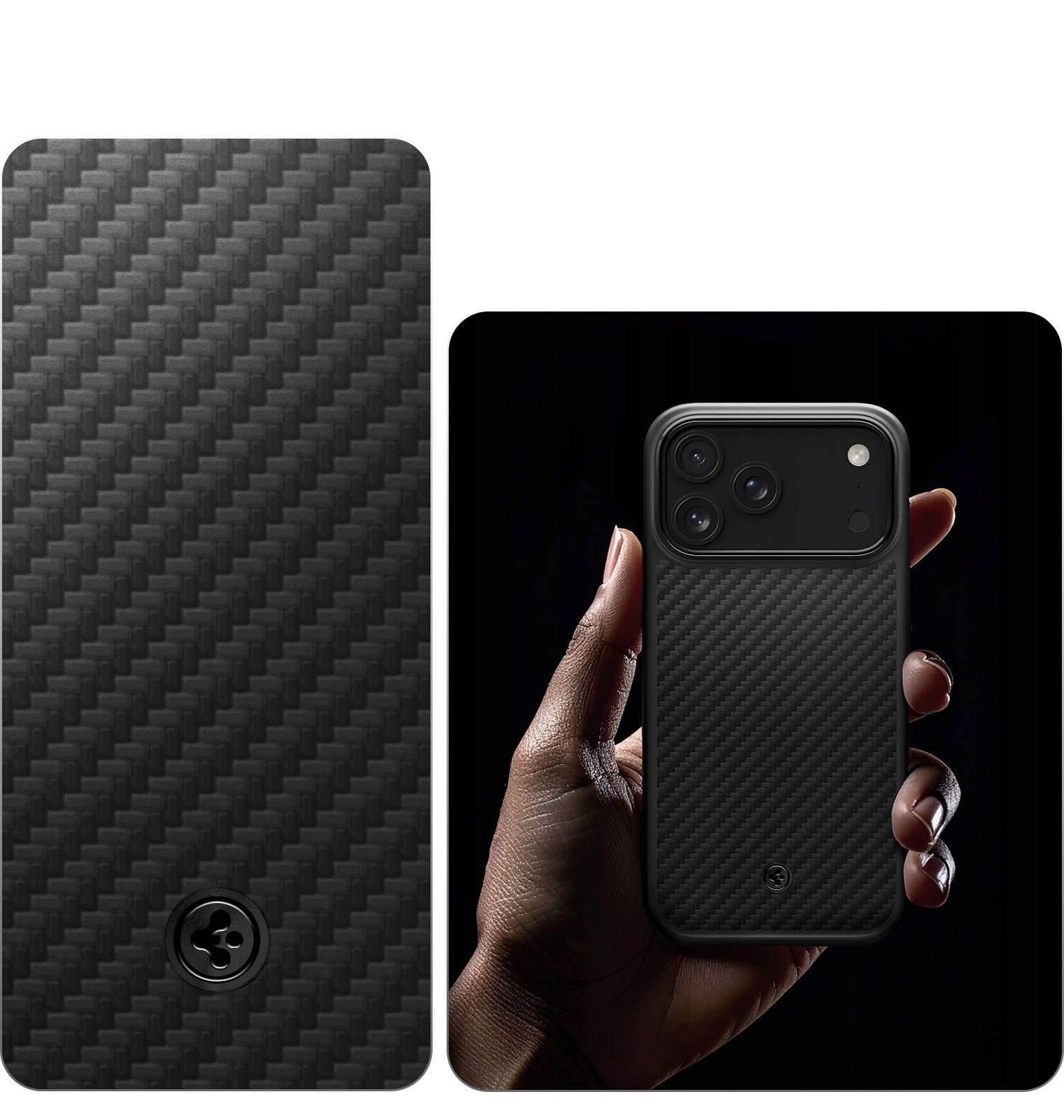 Mbulesë telefoni Spigen Enzo Aramid T MagSafe, për iPhone 17 Pro, fibrë aramid, e zezë