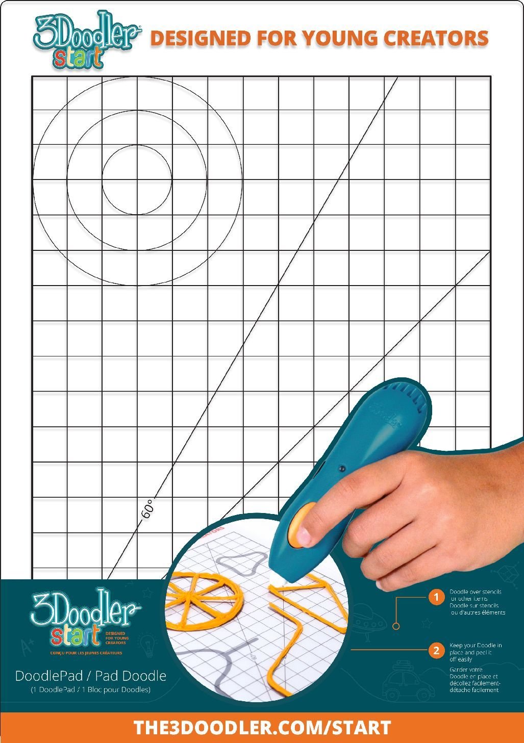 Bazë vizatimi 3D 3Doodler Start DoodlePad, për stilolaps 3D, transparente